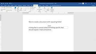 Create repeating data fields in Word