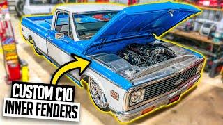 Bagged 1970 C10 Inner Fender Fabrication - Supercharged LS3 Chevy C10 Truck