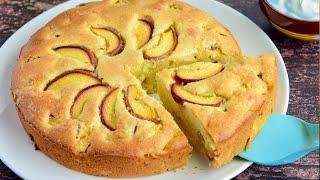 Homemade PEACH CAKE ! That Melts in Your Mouth! Simple and Delicious recipe