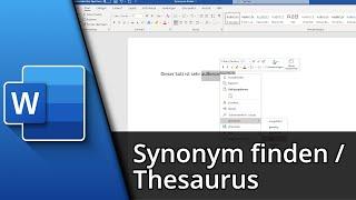 Word Synonym finden | Word Thesaurus nutzen  Tutorial