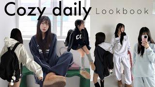 Cozy daily. 편하게 매일 입어요⁼³₌₃ 개강룩, 여행룩, 꾸안꾸룩, 원마일웨어 다 가능! 지금부터 봄까지〰자켓•백팩•스웻셔츠•조거팬츠••이벤트와 할인까지‍️