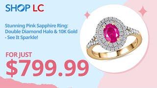 Luxoro 10K Rose Gold Pink Sapphire & Diamond Double Halo Ring, Size 7