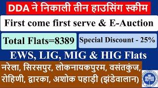 DDA Housing Scheme 2025 Total Flats 8389 DDA ने निकाली तीन हाउसिंग स्कीमEWS, LIG, MIG & HIG Flats