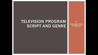 EP2 Television Program : Type Genre