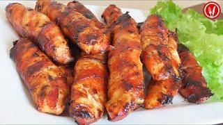 Lunch Idea - Chicken Breast Wrapped with Crispy Bacon Oven-Baked