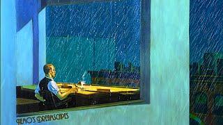Oldies music playing in a coffee shop and it's raining (rain on window, no thunders) 6 HOURS ASMR v2