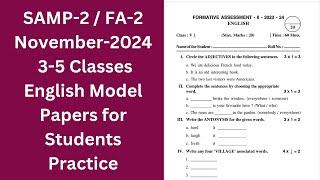  CBA-2 Classroom Based Assessment-2 FA-2 November-2024 3-5 Classes English Model Papers 