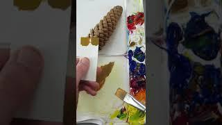 Acrylic Color Matching Demo: Pine Cone  #shorts