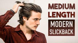 Medium Length Modern Slick Back Tutorial | Mens Long Hair 2021