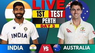 IND vs AUS Test: India vs Australia 1st Test Day 3 | Live Score & Commentary | IND vs AUS BGT 2024