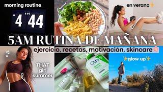 4:44am RUTINA DE MAÑANA FIT Y PRODUCTIVA en VERANO: ejercicio, recetas, motivación, GLOW UP!