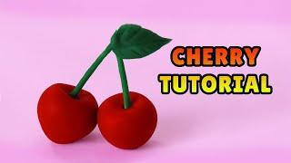 Making MINIATURE CHERRY - Easy Polymer Clay Food, Fondant Tutorial DIY