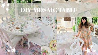 Beginner DIY Mosaic Table | Made from plates! 