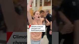 Climate activists charged over Parliament House protest