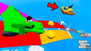 FRANKLIN TRIED MULTI BUMPY ROADS PARKOUR RAMP CHALLENGE IN GTA 5 | SHINCHAN and CHOP