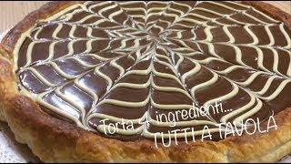 Torta 4 ingredienti...pasta sfoglia, panna, cioccolato fondente e bianco - TUTTI A TAVOLA