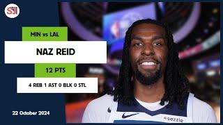 NAZ REID 12 PTS vs LAL 22 Oct 24-25 MIN Highlights