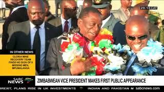 Zimbabwe's vice president makes first public appearance