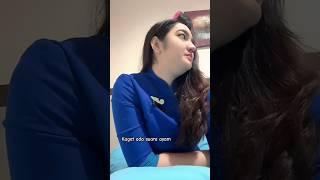 Pramugari cantik Nam Air subuh udah bangun, beautiful Indonesian airline flight attendant