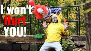 Creepy IT clown prank in public! Pennywise KILLS Georgie?!