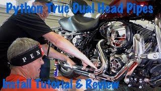 Python True Dual Headpipes For Harley Touring-Install Tutorial & Review