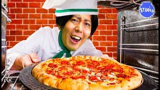 Making 100 PIZZAS! Pizza CONVEYOR BELT Challenge!