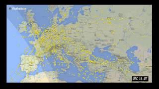 Time-lapse video showing air traffic over Europe - Flightradar24