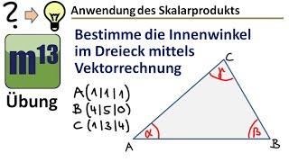 Innenwinkel im Dreieck mit Skalarprodukt berechnen