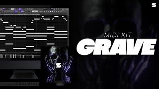 [+30] Best Dark Trap Melodic Midi Kit - GRAVE"[DRAKE, TRAVIS SCOTT, 808 MAFIA] Piano Midi Kit