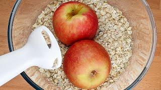 Mixer les pommes avec les flocons d'avoine: Ma famille n'en revient pas! Petit-déjeuner sans gluten