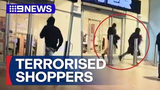 Police searching for teen gang members after alleged mall crime spree | 9 News Australia