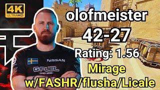 olofmeister (42-27) rating:1.56 (mirage) | FACEIT Ranked | Aug 16, 2024 #cs2 #pov