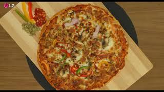 Cook Yummy Mushroom and Pepper Pizza with LG Microwave Oven