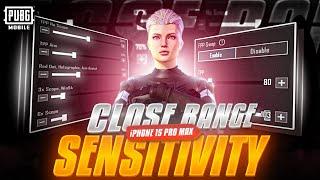 UPDATE 3.2Best Sensitivity for iPhone 15 ProMaxClose Range Strongest Sensitivity | PUBG Mobile