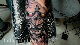 Hannya Mask Tattoo by Kristo Pantera.