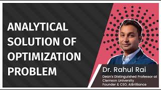 Analytical Solution Of Optimization Problem