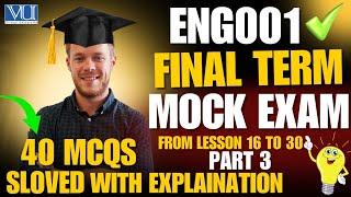 ENG001 Mock Exam Part 3 | Final Term Preparation | Virtual University Pakistan