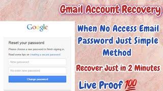 how To Recover Gmail Account 2024 || Without Phone Number WithOut Recovery Email || Live Proof