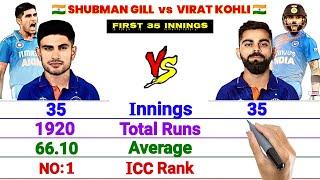 First 35 Innings: Shubman Gill vs Virat Kohli Batting Comparison