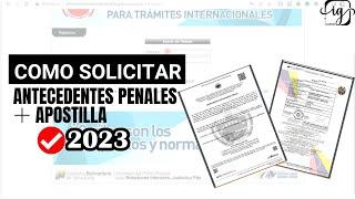 COMO SOLICITAR ANTECEDENTES PENALES APOSTILLADOS PASO A PASO 2023