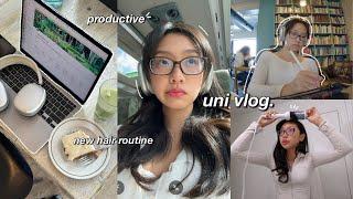STUDY VLOG  waking up at 5am, uni days in my life, yellowface review & new hair routine
