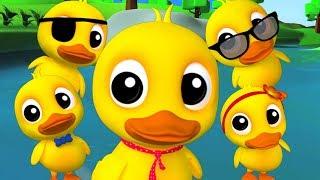 Cinco patos pequenos  rimas de berçário para crianças Kids Songs Five Little Ducks Farmees Português