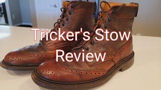 Trickers Stow Country Boot Review - Crosshatched Burgundy at 20 months