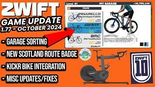 ZWIFT Update 1.77 - Garage Sorting // In-Game Friend Notifications // Kickr BIKE Integration