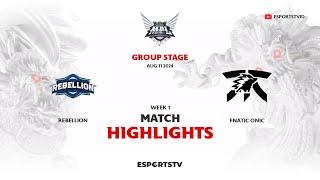 Rebellion vs Fnatic ONIC HIGHLIGHTS MPL ID S14 | FNOC VS RBL ESPORTSTV