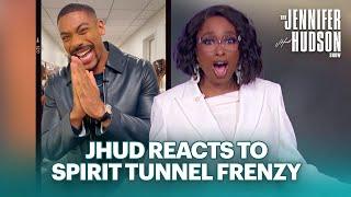 Jennifer Hudson Reacts to Aaron Pierre and Spirit Tunnel Frenzy Taking Over Social Media