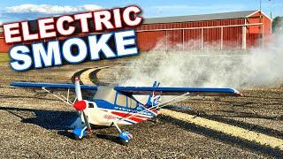 GENIUS SMOKE HACK for Electric RC Airplanes!!! - E-Flite Decathlon Red, White, and Blue RC Plane