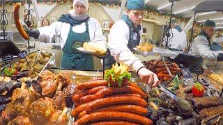 Street Food in Budapest, Hungary. Christmas Markets in Vörösmarty, Erzsébet Square & Fashion St