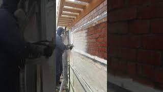Утепление ППУ (Пенополиуретаном) кирпичной стены .