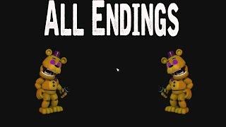 FNAF World All Endings - TRUTH/FOURTH GLITCH/DROWNING/UNIVERSE/CHIPPER'S REVENGE/CLOCK